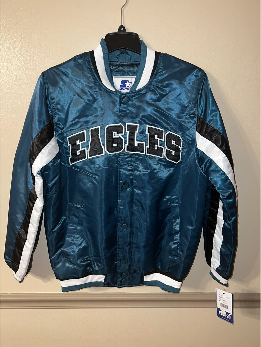 Rare Vintage Philadelphia Eagles Throwback Satin Starter Jacket Size M NOS